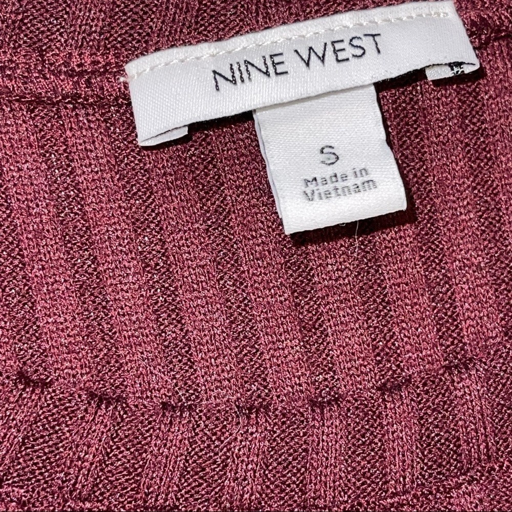 Nine West Ribbed Crewneck Midi Dress Sleeveless Plum Sz S - Picture 13 of 15